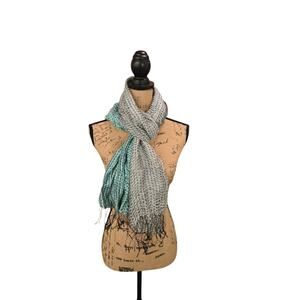 Blue and Grey ombre lightweight scarf, one size